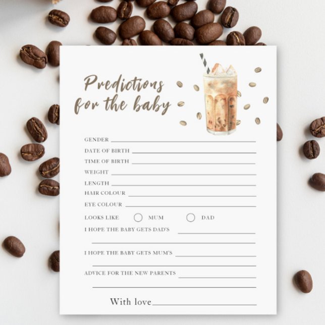 Papier Baby shower de café - prédictions et conseils bébé (Créateur téléchargé)