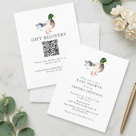 Papier Baby shower de canard budgétaire Code QR du regist