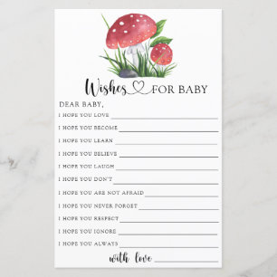 Papier Baby shower de champignons de automne Voeux pour b