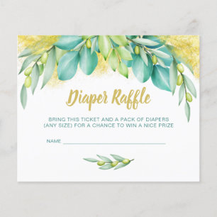 Papier Baby shower de charbons à couches Eucalyptus Olive