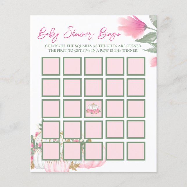 Papier Baby shower de Citrouille rose vif moderne Jeu de  (Devant)