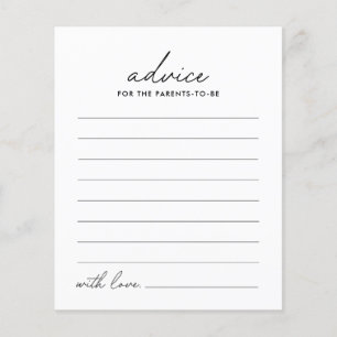 Papier Baby shower de conseil minimaliste noir et blanc