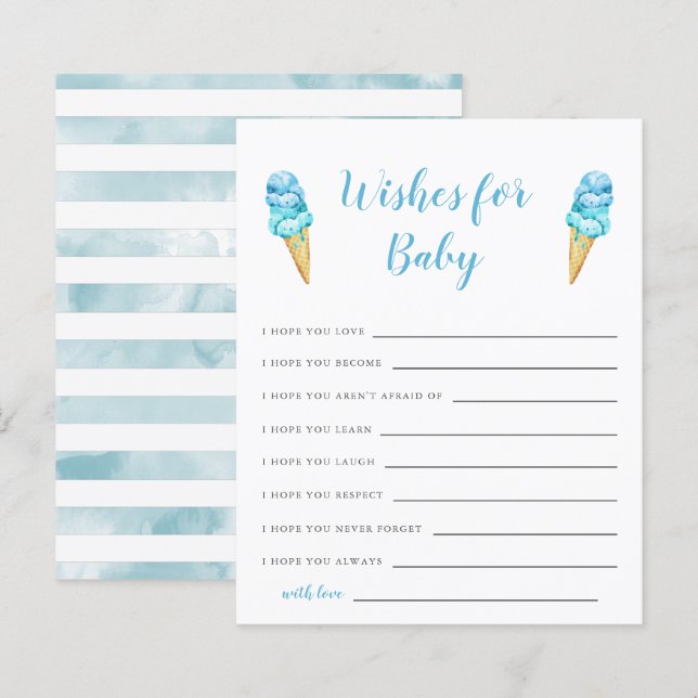 Papier Baby shower de crème glacée bleue Wives for Baby C (Devant / Derrière)