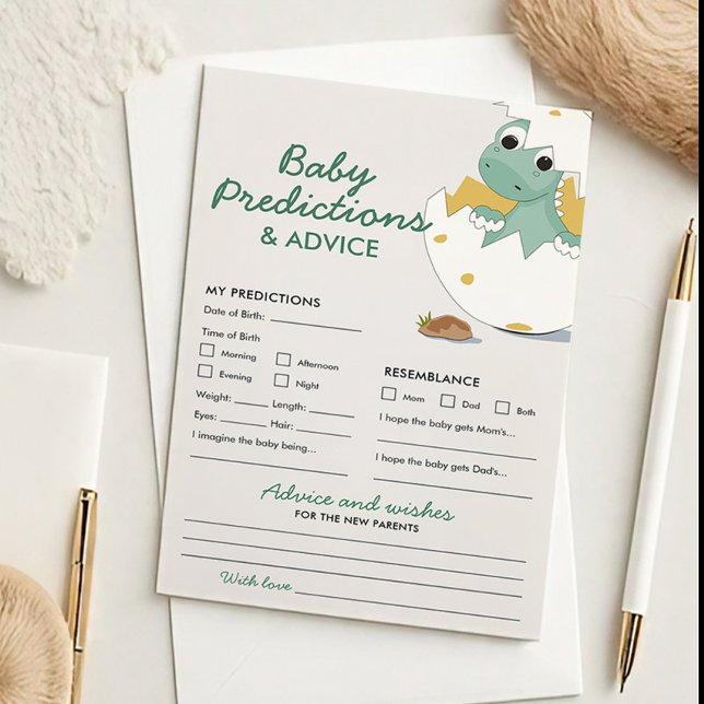 Papier Baby shower de dinosaures mûres Prédictions et con (Créateur téléchargé)