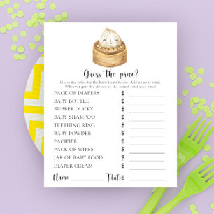 Papier Baby shower de dumping Devinez le prix ? Jeu