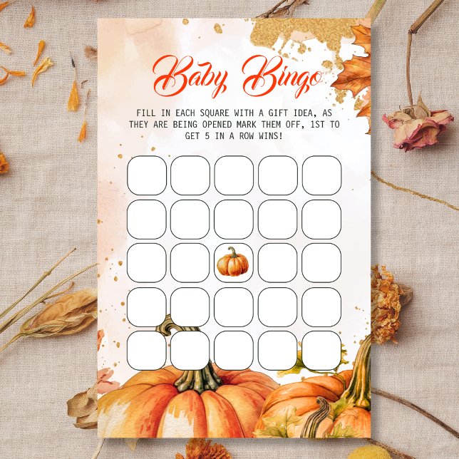 Papier Baby shower de fête d'automne Jeu de Bingo (Créateur téléchargé)