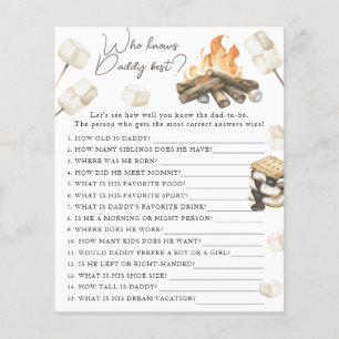 Papier Baby shower de feu de camp - Jeu Qui connaît mieux
