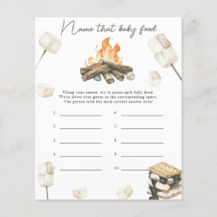 Papier Baby shower de feu de camp - Nom de l'aliment pour