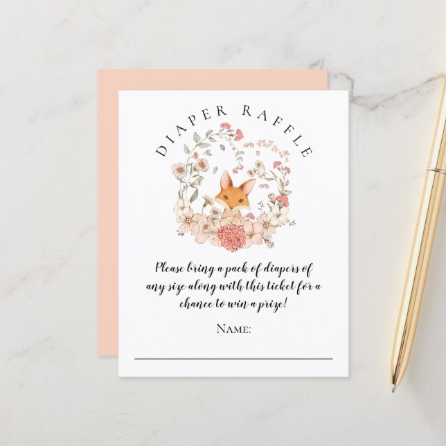 Papier Baby shower de fille de chaudière de chaudière Fox (Devant/Arrière en situation)