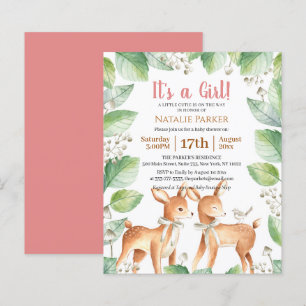 Papier Baby shower de filles florales de forêt à budget