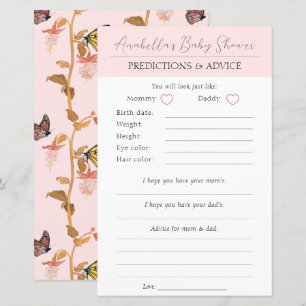 Papier Baby shower de filles papillon rose moderne Boho