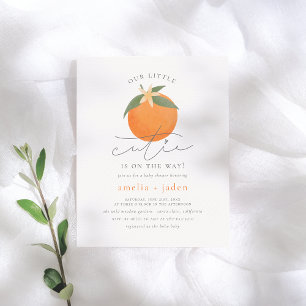 Papier Baby shower de fleurs orange Little Cutie Budget