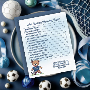 Papier Baby shower De Football Qui Connaît Maman Meilleur