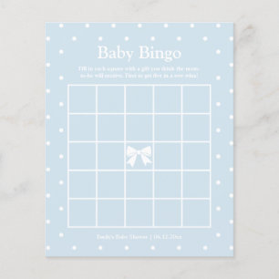 Papier Baby shower de garçon Pois classique Jeu de bingo