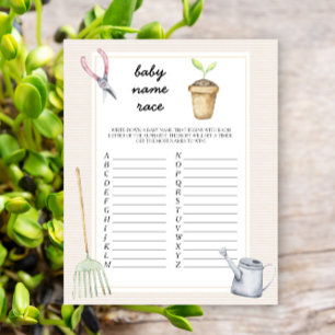 Papier baby shower de germination - jeu de course de nom 