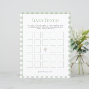 Papier baby shower de golf vert sauge jeu de bingo