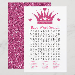 Papier Baby shower de la Couronne de fille rose Mot de re