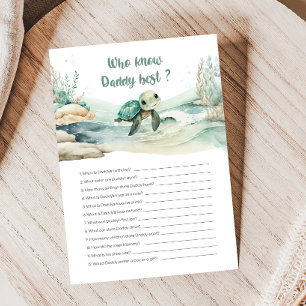 Papier Baby shower de la tortue de mer Qui connaît Daddy 