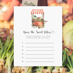 Papier Baby shower de légumes - Devinez la douceur