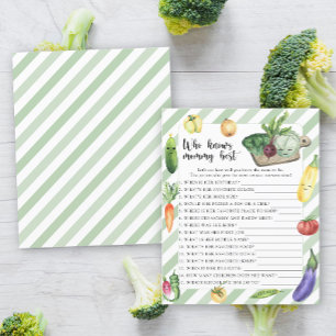 Papier Baby shower de légumes - Qui connaît maman mieux