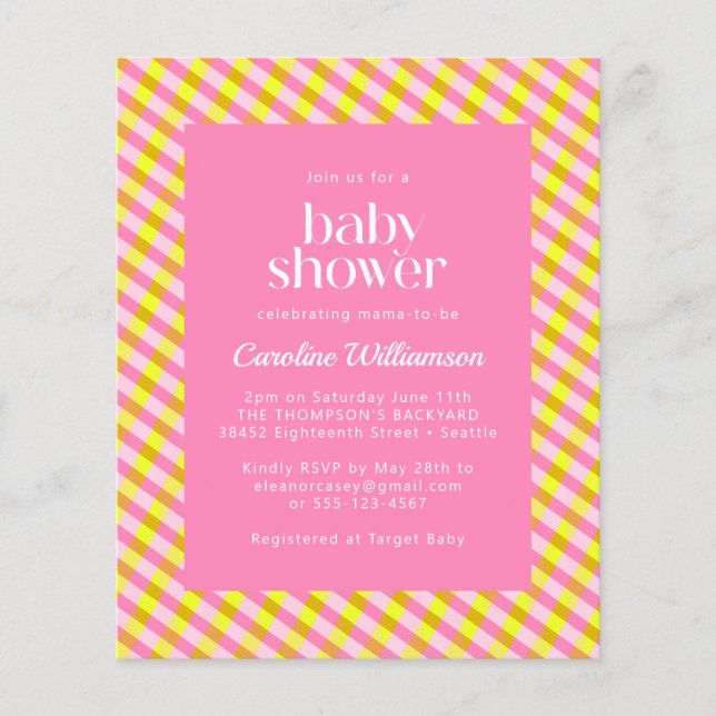 Papier Baby shower de Motif rose jaune rose pâle (Devant)