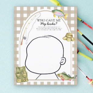 Papier Baby shower de pêcheur - Qui m'a donné mon physiqu