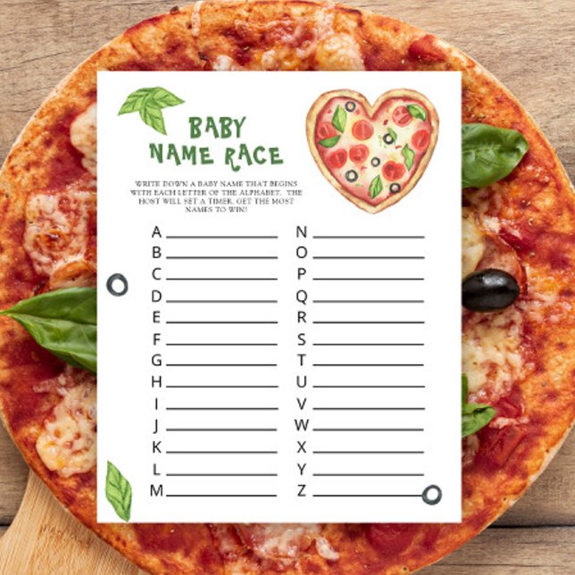 Papier Baby shower de pizza - jeu de course de nom de béb (Créateur téléchargé)