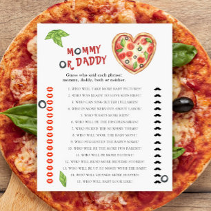 Papier Baby shower de pizza - jeu maman ou papa