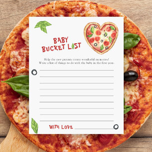 Papier Baby shower de pizza - Liste des seaux pour bébés
