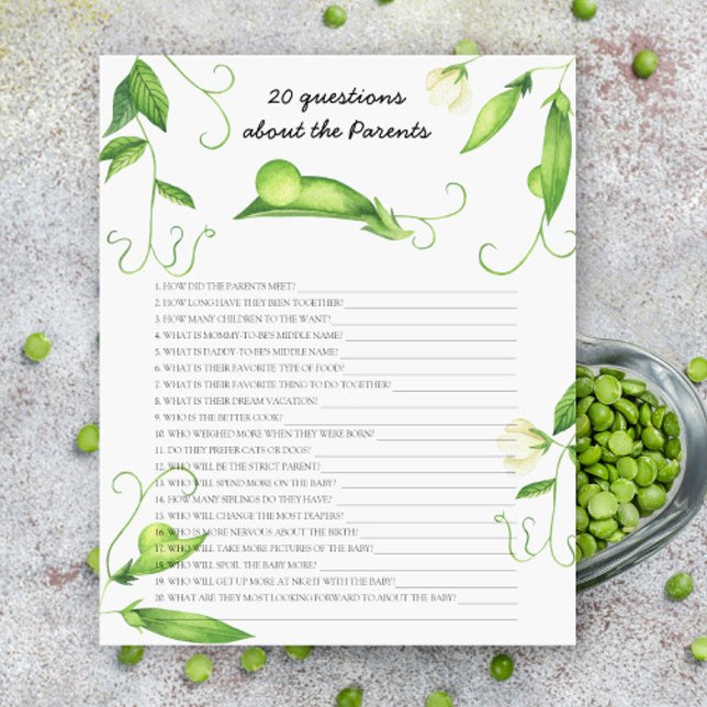 Papier Baby shower de pois - 20 questions sur les parents (Créateur téléchargé)