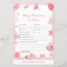 Papier Baby shower de prédiction et de conseils pour bébé