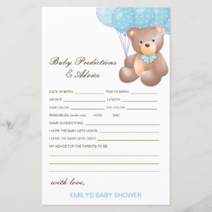 Papier Baby shower de prédiction et de conseils pour bébé
