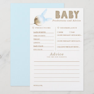 Papier Baby shower de prédictions et conseils pour bébés 