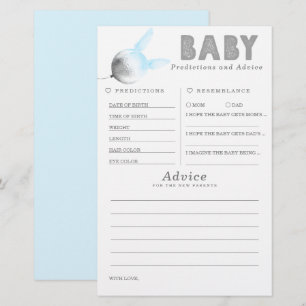 Papier Baby shower de prédictions et conseils pour bébés 