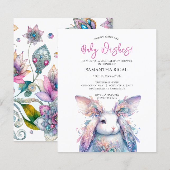 Papier Baby shower de printemps d'aquarelle budgétaire (Devant / Derrière)