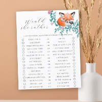 Baby shower de renard mignon - Elle préfère jouer