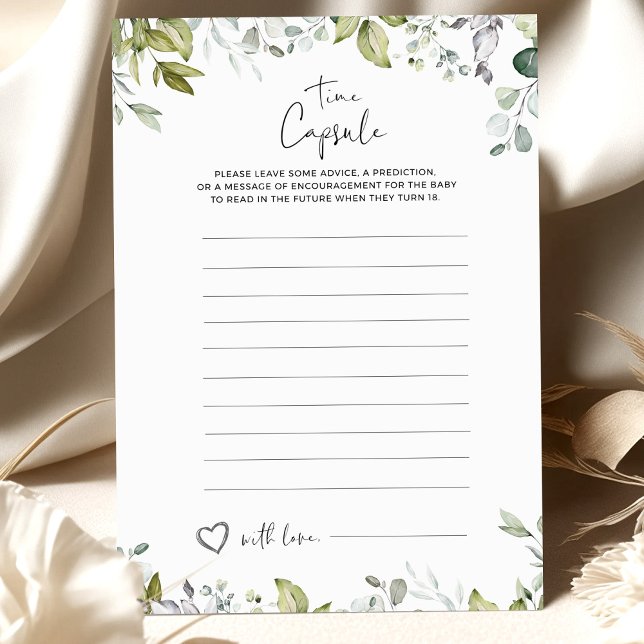 Papier Baby shower de verdure Game Time Capsule (Créateur téléchargé)