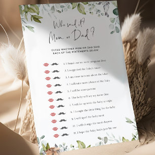 Papier Baby shower De Verdure Qui L'A Dit ? Maman Ou Papa