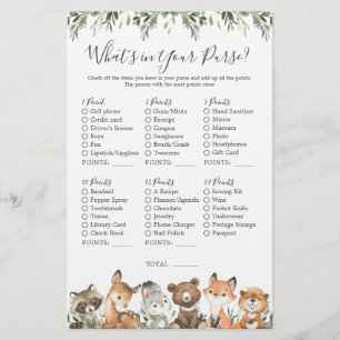 Papier Baby shower des animaux de bois Ce qui est dans vo