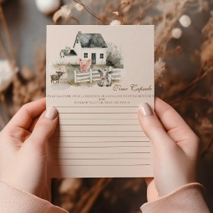 Papier Baby shower des animaux de ferme aquarelle