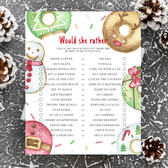 Papier Baby shower des beignets de Noël Voulait-elle plut (Créateur téléchargé)