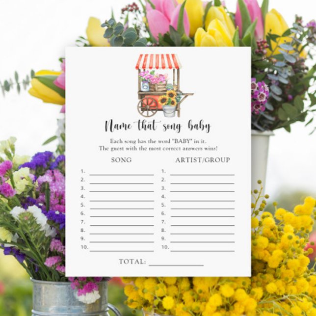 Papier Baby shower des fleurs du marché - Nom que Baby So (Créateur téléchargé)