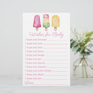 Papier Baby shower d'été pour les filles prêtes à pop