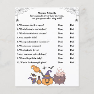 Papier Baby shower d'Halloween Devinez Qui maman ou papa