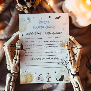 Papier Baby shower d'Halloween garçon prédictions de bébé