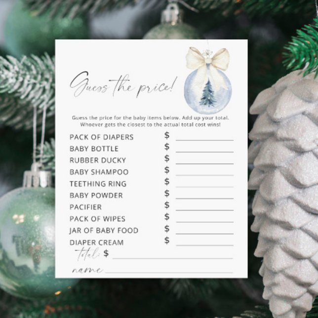 Papier Baby shower d'hiver Devinez le prix Jeu (Créateur téléchargé)