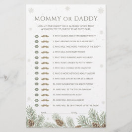Papier Baby shower d'hiver Devinez qui maman ou papa jeu