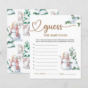 Papier Baby shower d'hiver Guess the Baby Food Cames