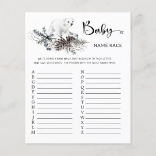 Papier Baby shower d'hiver Nom du bébé Race Jeu