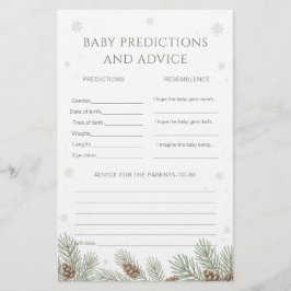 Papier Baby shower d'hiver Prédictions et conseils pour b